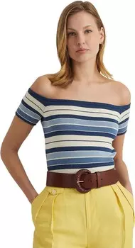 Свитер LAUREN Ralph Lauren Striped Off-the-Shoulder Sweater, разноцветный