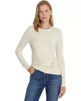 Свитер LAUREN Ralph Lauren Twist-Front Cotton-Blend Sweater, кремовый