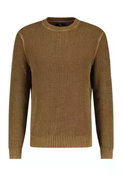 Свитер LERROS с круглым вырезом "Трикотажная рубашка LERROS структурированного качества", коричневый