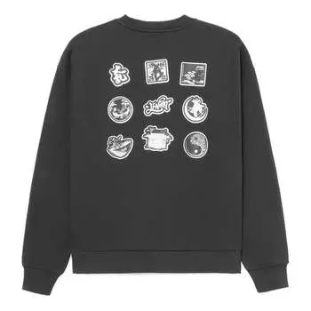 Свитер Li-Ning Skateboard Series Funny Printing Fleece Lined Stay Warm Pullover 'Black White', черный