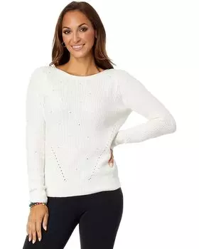 Свитер Lilly Pulitzer Anna May, цвет Coconut Tropical Tossed Rhinestones