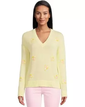 Свитер Lilly Pulitzer Tensley Sweater, цвет Heathered Lemon Chiffon Bee Embroidery