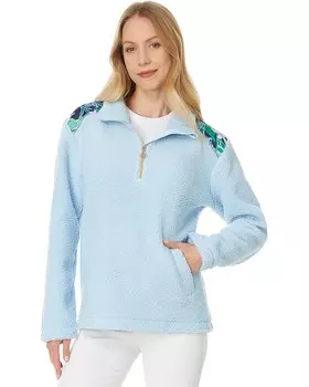 Свитер Lilly Pulitzer Wallen Sherpa 1/2 Zip, цвет Bonaire Blue