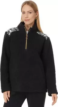 Свитер Lilly Pulitzer Wallen Sherpa 1/2 Zip, цвет Noir
