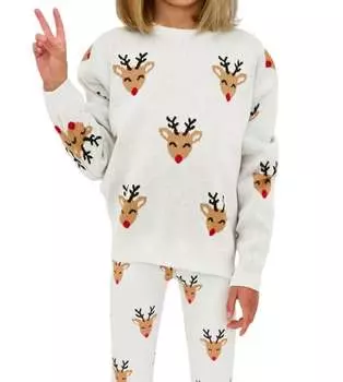 Свитер Little Callie для девочки в цвете Cherry Deer Beach Riot