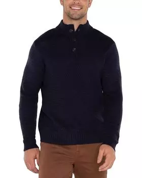 Свитер Liverpool Los Angeles Button Mock Neck Sweater, темно-синий