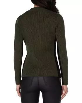 Свитер Liverpool Los Angeles Long Sleeve Cable Twist Neck Wrap Sweater, цвет Pine Heather/Black