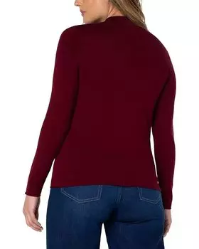 Свитер Liverpool Los Angeles Mock Neck Rolled Hem Long Sleeve Sweater, бордовый