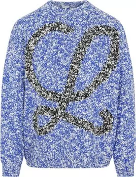 Свитер Loewe Crewneck Sweater 'Blue/White', синий