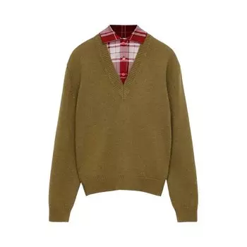 Свитер Loewe Trompe L'Oeil Sweater, зеленый