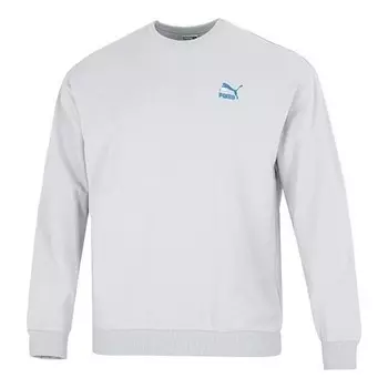 Свитер logo crew neck sweatshirt 'grey' Puma, серый