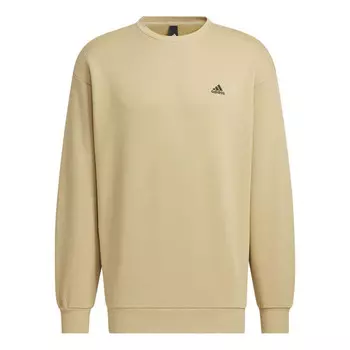 Свитер logo crew sweatshirt 'tan' Adidas, бежевый
