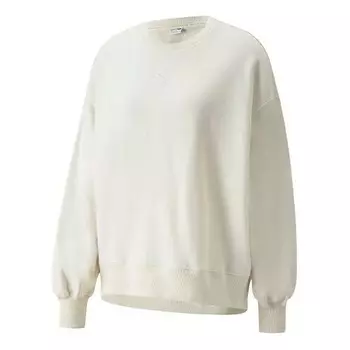 Свитер logo embroidery round-neck sweatshirtbeige Puma, бежевый