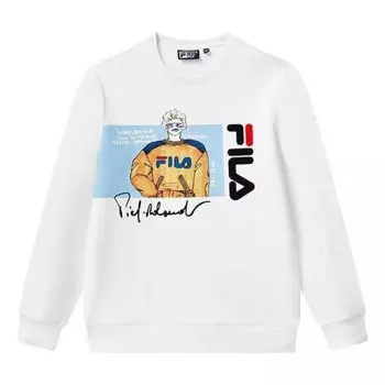 Свитер logo graphic sweater 'white black' Fila, белый