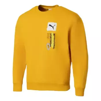 Свитер logo international sportswear sweatshirt 'yellow' Puma, желтый