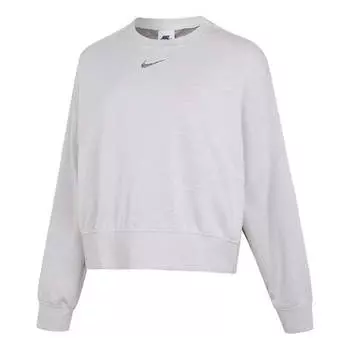 Свитер logo loose sports round neck pullover gray hoodie Nike, серый
