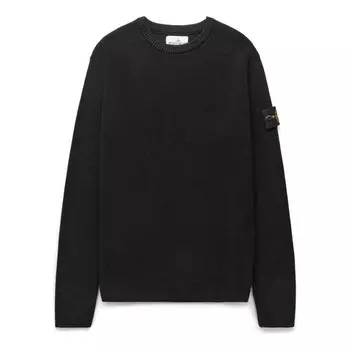 Свитер logo patch chunky knit jumper 'black' Stone Island, черный