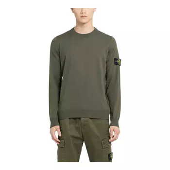 Свитер logo patch crewneck sweatshirt 'olive green' Stone Island, зеленый