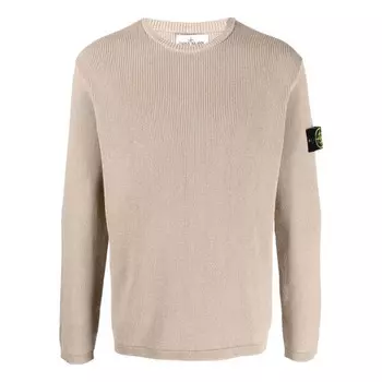 Свитер logo patch knitted jumper 'tan' Stone Island, бежевый