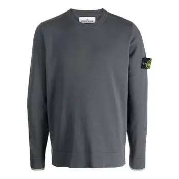 Свитер logo patch sweater 'lead grey' Stone Island, серый
