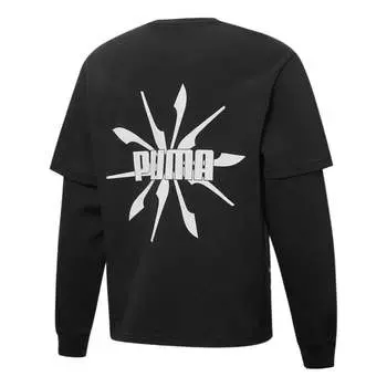 Свитер logo pattern printing loose couple style sweater 'black' Puma, черный
