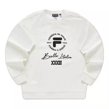 Свитер logo printed sweater 'white black' Fila Fusion, белый