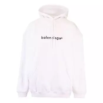 Свитер logo printing hoodie white Balenciaga, белый