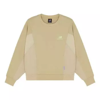Свитер logo printing splicing sports round neck pullover khaki hoodie New Balance, хаки