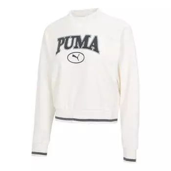 Свитер logo sweatshirt 'white black' Puma, белый