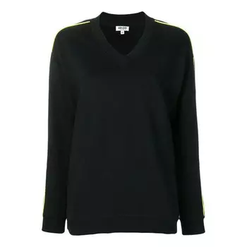 Свитер logo v neck sports hoodie black Kenzo, черный