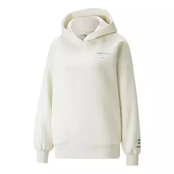 Свитер logo wellness club crew hoodie 'white' Puma, белый