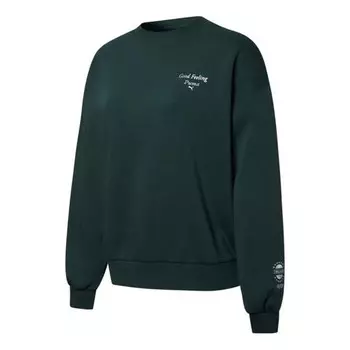 Свитер logo wellness club crewneck sweatshirt 'dark green' Puma, зеленый