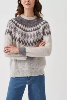 Свитер «Лондон» из камвольной вязки со скандинавскими мотивами Radley, бежевый