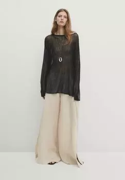 Свитер Long Sleeve Open Massimo Dutti, черный