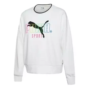 Свитер long sleeve sweater 'white black' Puma, белый