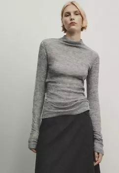Свитер Long Sleeve With Standing Collar Massimo Dutti, цвет dark grey