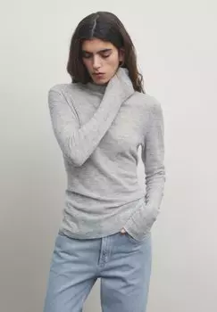 Свитер Long Sleeve With Standing Collar Massimo Dutti, цвет grey