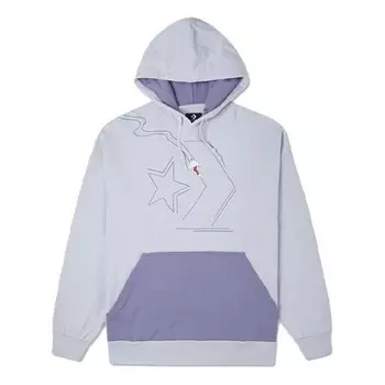 Свитер loose colorblock fleece lined hoodie light blue Converse, голубой