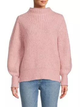 Свитер Loretto из смесовой шерсти с воротником-стойкой Madewell, цвет Heather Blush