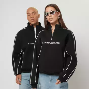 Свитер Love Scars Piping Half Zip Sweater, черный/синий