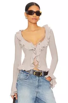 Свитер LPA Ruffle Cardigan, цвет Heather Grey