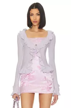 Свитер LPA Ruffle Cardigan, лавандовый