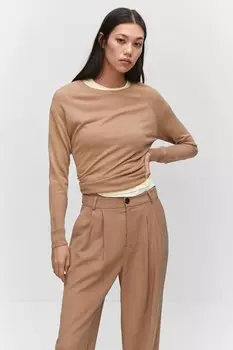 Свитер Lucca тонкой вязки Mango, коричневый