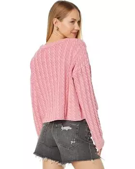Свитер Lucky Brand Cable Crew Sweater, цвет Sangria Acid Wash