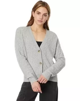 Свитер Lucky Brand Cozy Cable Stitch Cardigan, цвет Light Heather Gray
