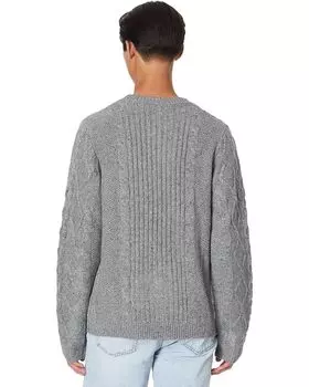 Свитер Lucky Brand Mixed Stitch Tweed Crew Neck Sweater, цвет Medium Heather Grey