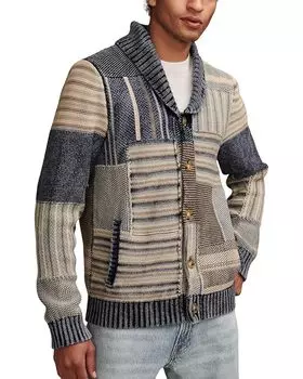 Свитер Lucky Brand Patchwork Shawl Cardigan, цвет Denim Combo