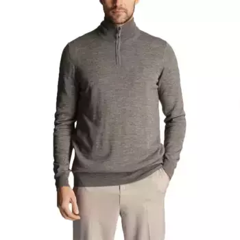 Свитер Lyle & Scott Tonal Eagle Half Zip, серый