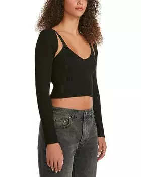 Свитер Madden Girl Sweater Shrug w/ Tank Set, черный