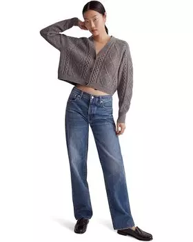 Свитер Madewell Cable-Knit Crop Cardigan, цвет Heather Graphite